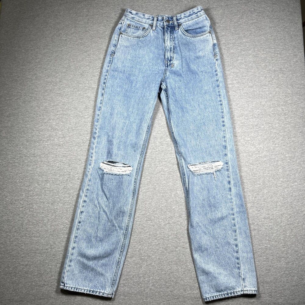 ksubi Jeans Womens 26 Playback Blue High Rise Straight Relaxed Distressed Y2K